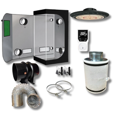 Hydroponics 90x90x180cm Grow Tent Starter Kit 150W LED UFO 4 Inch Ventilation Timer-Off Grid Living Supplies