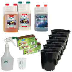 Hydroponics Grow Pot Kit with Cocopeat Nutrients and Sprayer Germination Starter-Off Grid Living Supplies