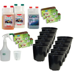 Hydroponics Grow Pot Kit with Cocopeat Nutrients and Sprayer Germination Starter-Off Grid Living Supplies