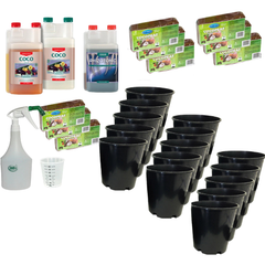 Hydroponics Grow Pot Kit with Cocopeat Nutrients and Sprayer Germination Starter-Off Grid Living Supplies