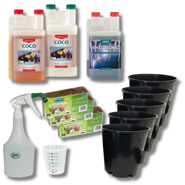 Hydroponics Grow Pot Kit with Cocopeat Nutrients and Sprayer Germination Starter-Off Grid Living Supplies