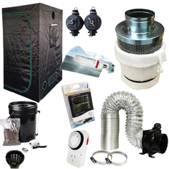 Hydroponics Grow Tent Combo Kit with 125W CFL Dual Light Ventilation and DWC System-Off Grid Living Supplies