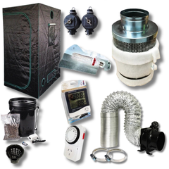 Hydroponics Grow Tent Combo Kit with 125W CFL Dual Light Ventilation and DWC System-Off Grid Living Supplies