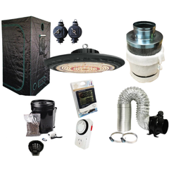 Hydroponics LED Grow Tent Setup with 150W UFO LED Grow Light and DWC System-Off Grid Living Supplies