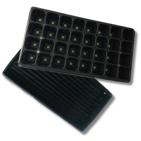 Hydroponics Propagation Tray 32 Cells Grow Cube Black Tray with Hole-Off Grid Living Supplies
