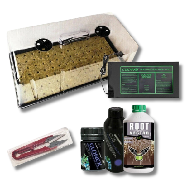 Hydroponics Seeding Cloning Dome Kit Rockwool Sheet Heat Mat Rhizotonic Clonex-Off Grid Living Supplies