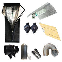 Hydroponics Small Grow Tent with 2700K CFL Wing Shade LED Light and 6 Inch Fan-Off Grid Living Supplies