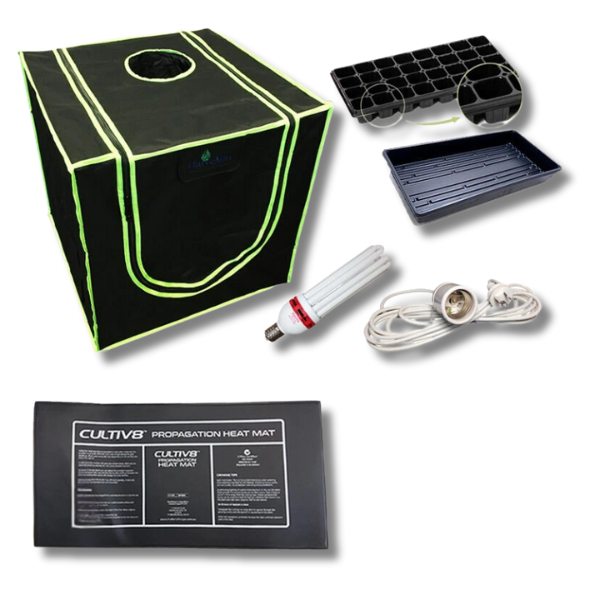 Hydroponics Vegetable Grow Tent Kit with Propagation Dome and Heat Mat - Seahawk-Off Grid Living Supplies