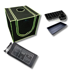 Indoor 60x60x60cm Grow Tent Kit with Propagation Dome and Heat Mat-Off Grid Living Supplies