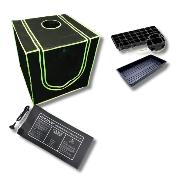 Indoor 60x60x60cm Grow Tent Kit with Propagation Dome and Heat Mat-Off Grid Living Supplies