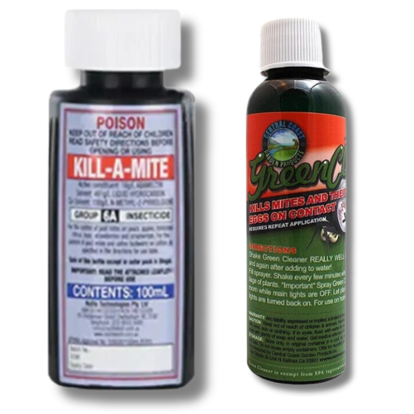 Kill-a-Mite 100ml and Green Cleaner 59ml Mite and Egg Control-Off Grid Living Supplies