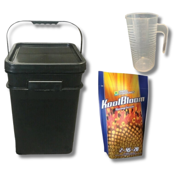 KoolBloom Powder 1kg Mixing Kit with 21L Bucket and 2L Jug - General Hydroponics-Off Grid Living Supplies