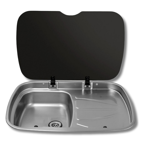 Left Hand Drainer Argent Sink For Caravan & RVs-Off Grid Living Supplies Australia