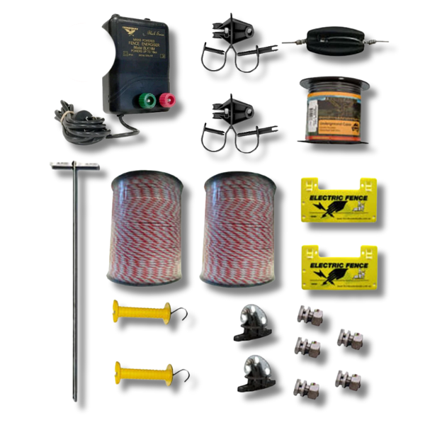 Mains 240V Electric Fence Energiser Farm Kit for 5 Acre Stock Containment - Thunderbird-Off Grid Living Supplies Australia