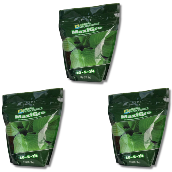 Maxi Grow 3x1kg Indoor Plant Nutrient Powder - General Hydroponics-Off Grid Living Supplies