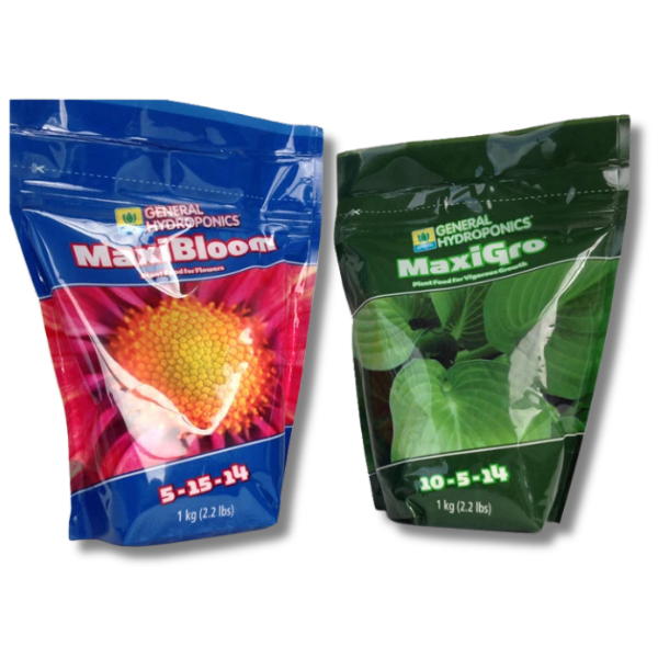 Maxi Grow & Maxi Bloom 2x1kg Powder Nutrient Kit - General Hydroponics-Off Grid Living Supplies