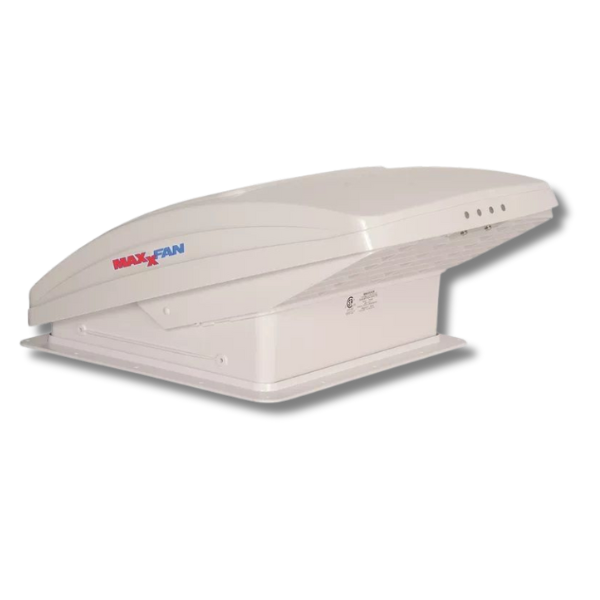 Maxxfan Deluxe With Rain Dome Thermostat Power Lift-Off Grid Living Supplies Australia