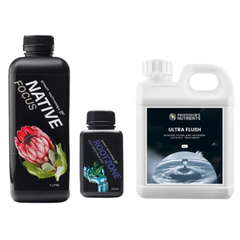 Native Focus 1L & Rootzone 250ml with Ultra Flush 1L Kit - Professor's Nutrients-Off Grid Living Supplies