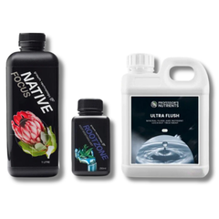 Native Focus 1L & Rootzone 250ml with Ultra Flush 1L Kit - Professor's Nutrients-Off Grid Living Supplies