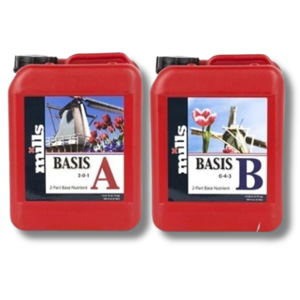 Nutrient Basis A&B 2x5L Set 3-0-1 & 0-4-3 - Mills-Off Grid Living Supplies