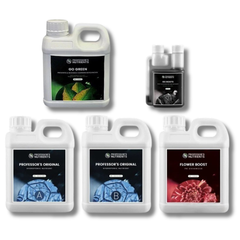 Original A&B 2x1L with Flower Boost 1L, Go Green 1L & Go Boots 100ml - Professor’s Nutrients-Off Grid Living Supplies
