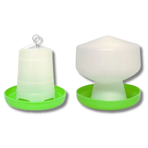 Poultry Drinker & Feeder Set with 1.3L Waterer & 1.5kg Feeder for Grain & Seed-Off Grid Living Supplies Australia