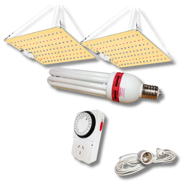 Propagation and Seedling Light Kit 130W CFL + 2x 50W LED-Off Grid Living Supplies