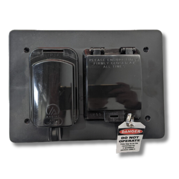 RCD / Inlet Enclosure With 2.5mm TPS Flex Black-Off Grid Living Supplies Australia
