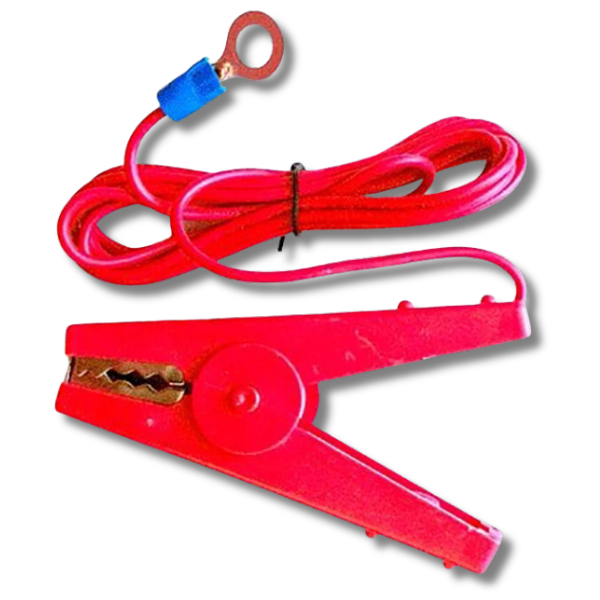 Red Fence Lead with Ring End Alligator Clip for Electric Fence Energiser - Thunderbird-Off Grid Living Supplies Australia