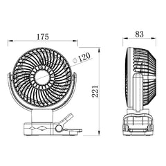 Remote Control USB Portable Caravan / RV Fan With LED Light White-Off Grid Living Supplies Australia
