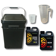 Rezin and Massive Bloom 2x1L Mixing Kit with 21L Bucket and 2L Jug - GreenPlanet-Off Grid Living Supplies