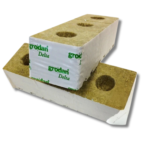 Rockwool Grow Blocks 100x100mm with Hole 6 / 10 / 15 / 20 Pack Options - Grodan-Off Grid Living Supplies