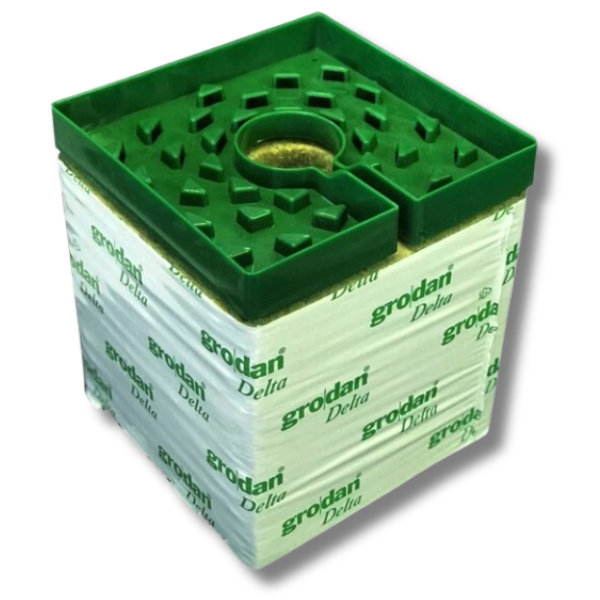 Rockwool Grow Blocks 150x150mm with Hole & Drip Cap - Grodan-Off Grid Living Supplies