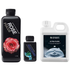 Rose Focus 1L & Rootzone 250ml with Ultra Flush 1L Kit - Professor's Nutrients-Off Grid Living Supplies