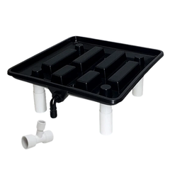 Run Off Tray 15" / 22" Hydroponic System with PVC Slip Tee Fitting-Off Grid Living Supplies