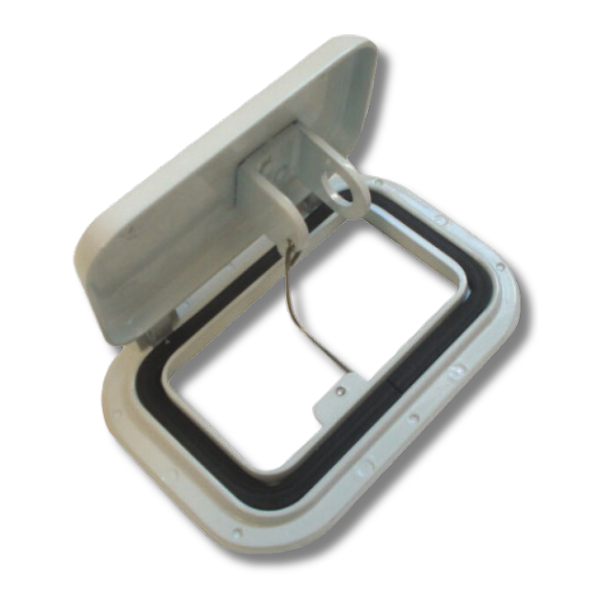 Scupper Small Vent White With Internal Frame-Off Grid Living Supplies Australia