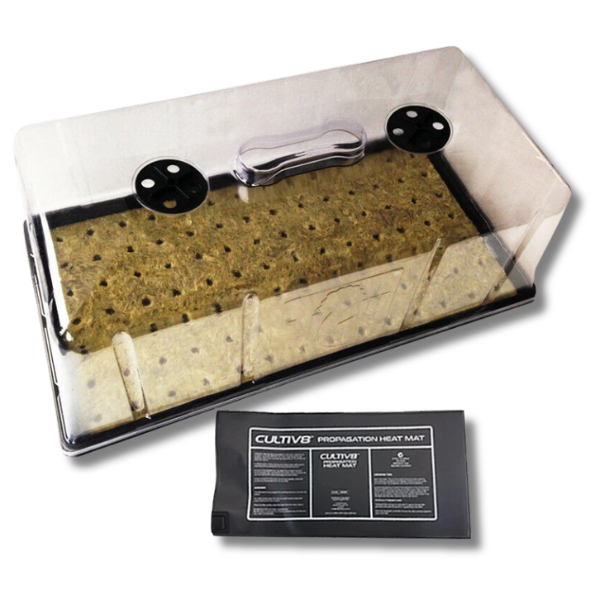 Seeding & Cloning Dome Tray Lid with 98 Rock Wool Cells & Heat Mat-Off Grid Living Supplies