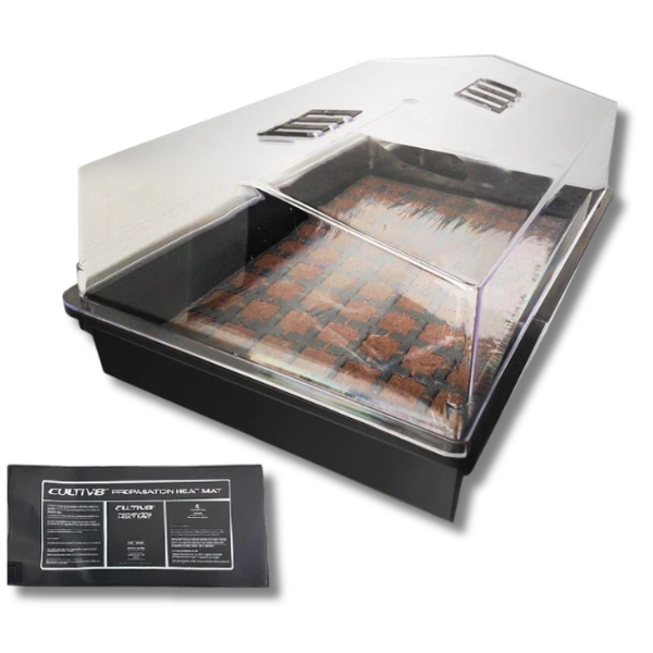 Seeding & Cutting Grow Box 77 Cells Coco Plug with Heat Mat Kit-Off Grid Living Supplies
