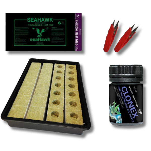 Seeding Propagation Kit with Heat Mat, Trimmer, 75mm Grodan Cube and Clonex-Off Grid Living Supplies