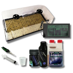 Seeding and Cloning Dome Kit with 98 Rockwool, Heat Mat, Rhizotonic and Clonex-Off Grid Living Supplies