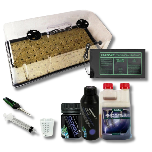 Seeding and Cloning Dome Kit with 98 Rockwool, Heat Mat, Rhizotonic and Clonex-Off Grid Living Supplies