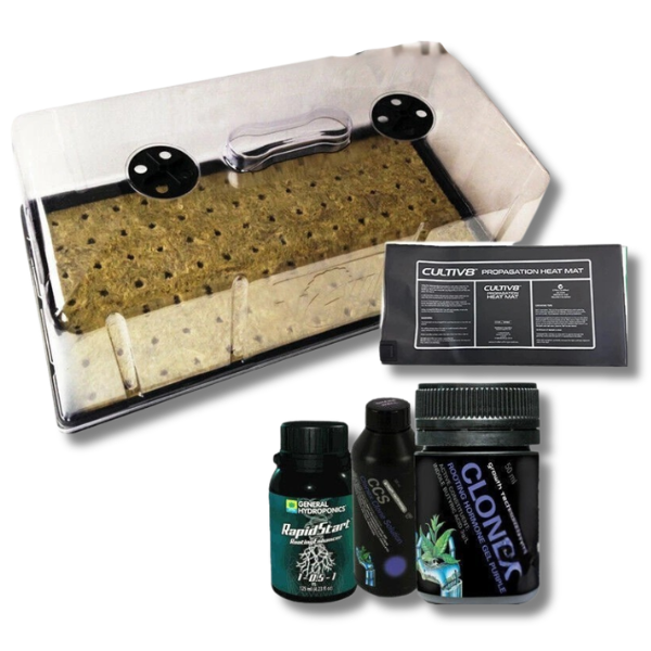 Seeding and Cloning Dome Tray with 98 Rockwool, Heat Mat and Nutrients-Off Grid Living Supplies