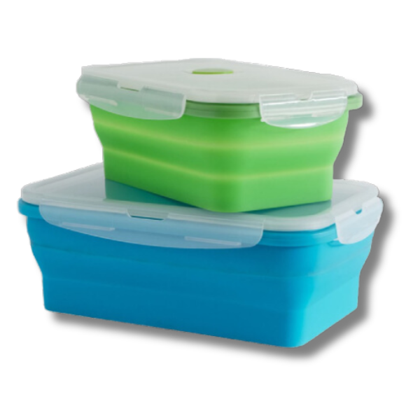 Set Of 2 Collapsible Rectangular Containers-Off Grid Living Supplies Australia