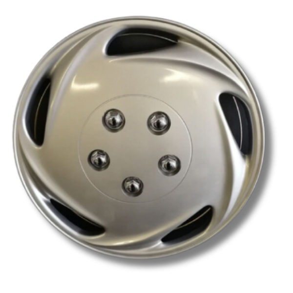 Set Of 4 14 Inch Plastic Wheel Trim Silver For Caravan & RVs-Off Grid Living Supplies Australia