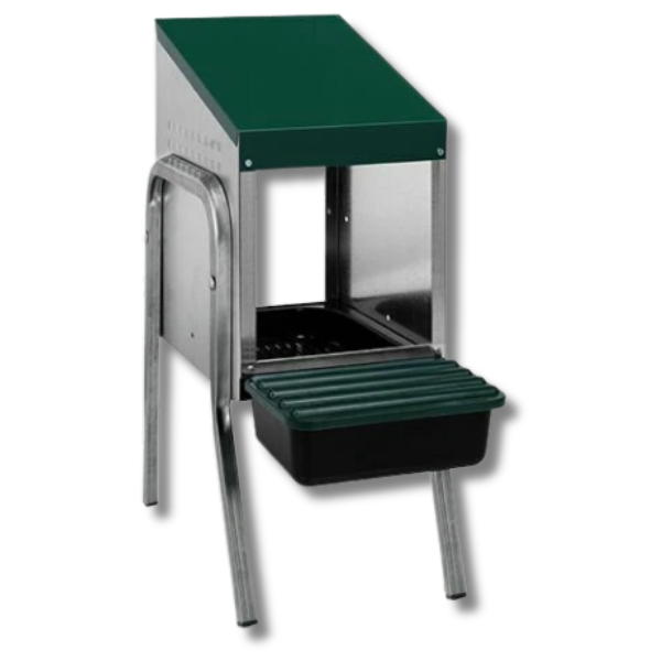 Single-Hole Metal Rollaway Chicken Nesting Box on Legs-Off Grid Living Supplies Australia