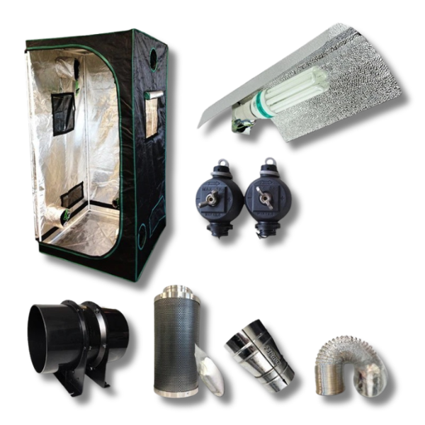 Small Grow Tent with 2700K CFL Wing Shade, 6 Inch Fan Reducer and Filter-Off Grid Living Supplies