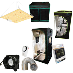 Small Grow Tent with 50W LED Grow Light and 4 Inch Inline Axial Fan Kit-Off Grid Living Supplies