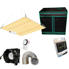 Small Grow Tent with 50W LED Grow Light and 4 Inch Inline Axial Fan Kit-Off Grid Living Supplies