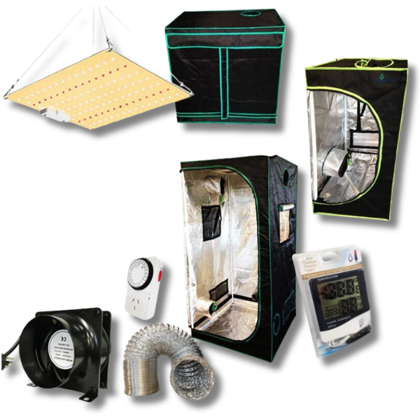 Small Grow Tent with 50W LED Grow Light and 4 Inch Inline Axial Fan Kit-Off Grid Living Supplies