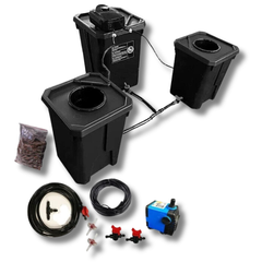 Starter Kit with 3 Pot 27L Square DWC Deep Water Culture System-Off Grid Living Supplies